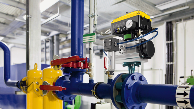 Ηλεκτρονική βαλβίδα πλήρως δικτύου αέρα DHS 4.0 ενσωματωμένη σε σταθμό πεπιεσμένου αέρα.